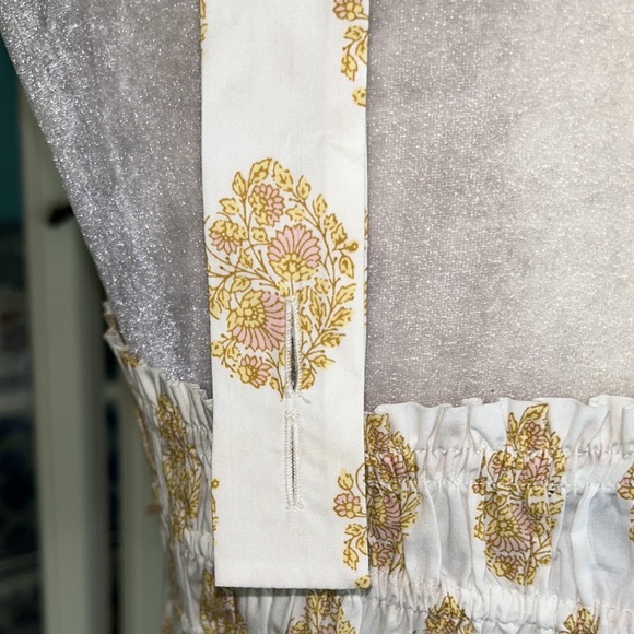 NWOT J. Crew White Smocked Crop Tank Tube Top in Gathered Floral Block Print - L - Picture 12 of 15